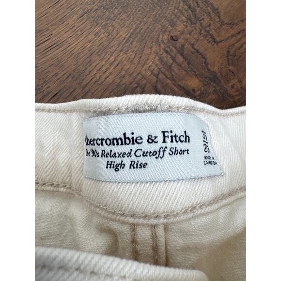 Abercrombie & Fitch 90's Relaxed Cutoff Shorts Off White Women Sz 35 / 20 NWT - Picture 6 of 10